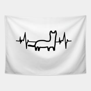 Women girls ermine heartbeat ECG motif Tapestry