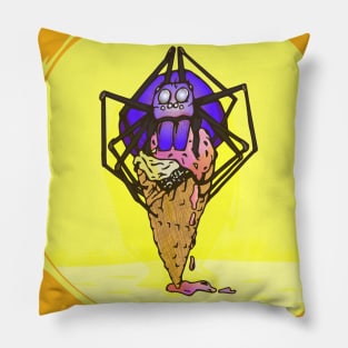 Spider Ice Cream (Yellow) Pillow