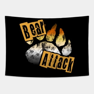 Bear Attack Gay Bear Pride Flag and Paw Tapestry