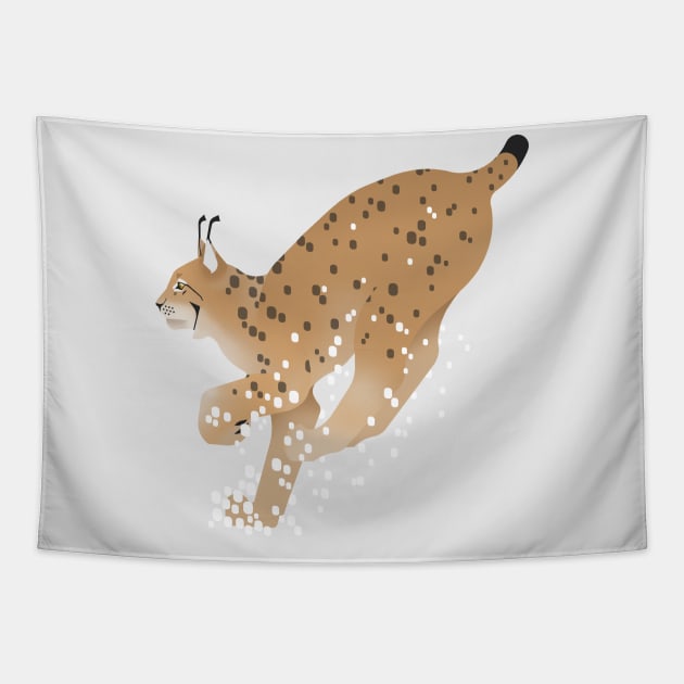 Eurasian lynx - Run Tapestry by Aline Eg