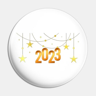 2023 Golden Stars - Happy New Year Pin