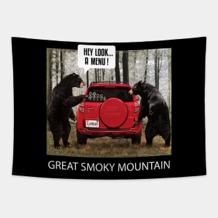 Great Smoky Mountain Bears Hey Look A Menu Tapestry