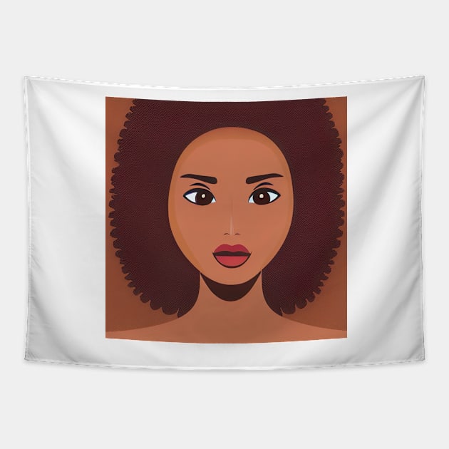 Beatiful girl with afro hair Tapestry by artsyworldart