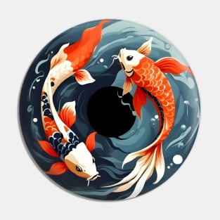 Koi Fish In Yin Yang Pin