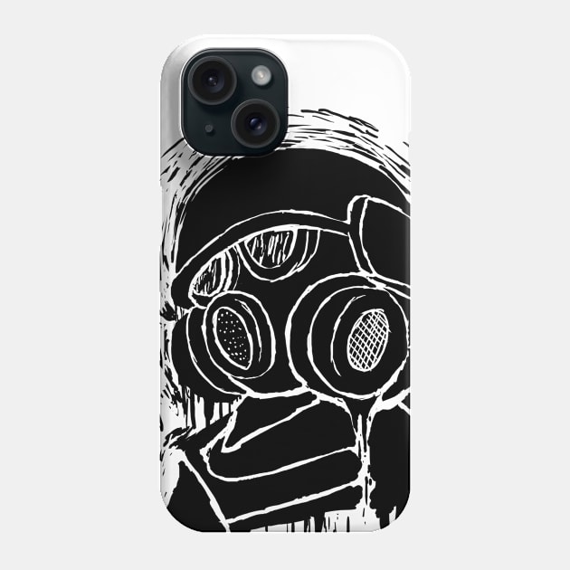 Gas Mask Scribble Phone Case by SuperCes