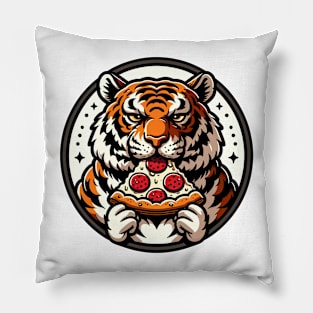 tiger eat pizza t-shirt Pillow