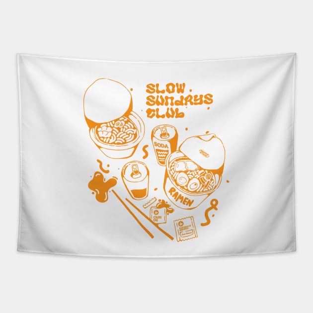 Slow Sundays Club Tapestry by Chipperstudio