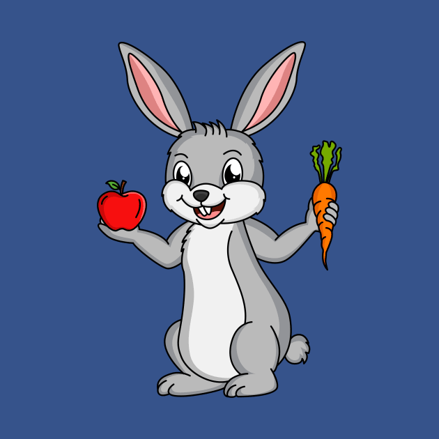 Cute bunny rabbit with vegetables cartoon by Cartoons of fun