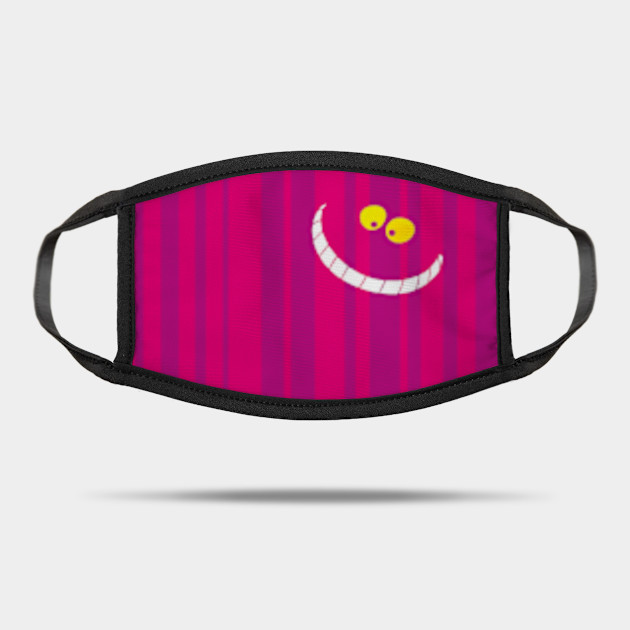 Cheshire Cat Smile Face Mask Pink Stripes Cheshire Cat Mask