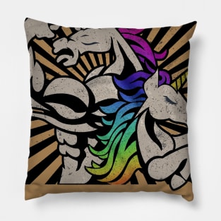 Dadacorn T Shirt Unicorn Muscle Dad - Baby Fathers Day Gift Pillow