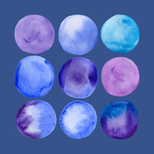 Watercolour blue dots by MashaVed