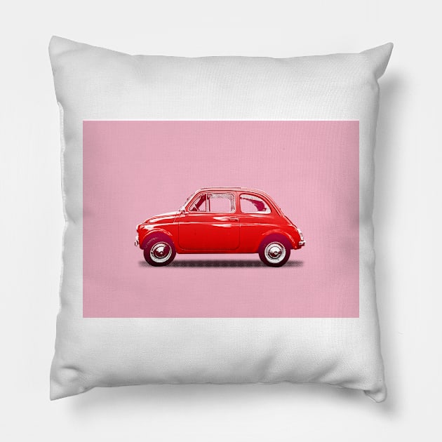 Pink Fiat 500 Pillow by markvickers41