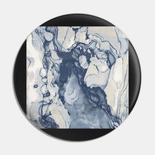 Blue & Beige Abstract Marble Pin