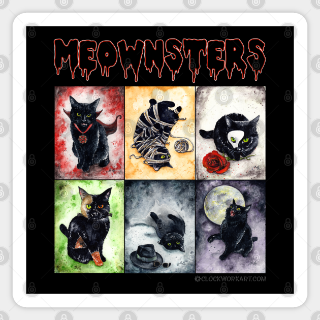 Meownsters - Classic Horror Kittens - Classic Horrors - Sticker