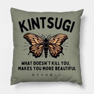 Kintsugi quote and art for japanese art lovers Pillow