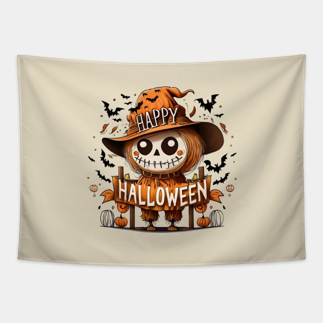 straw doll halloween Tapestry by Aldrvnd