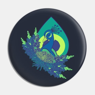 Floral Peacock Pin