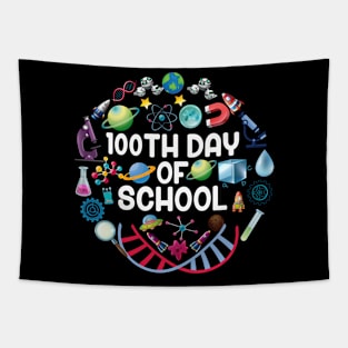100th Day Of School Science Teacher Funny Experiments Tapestry