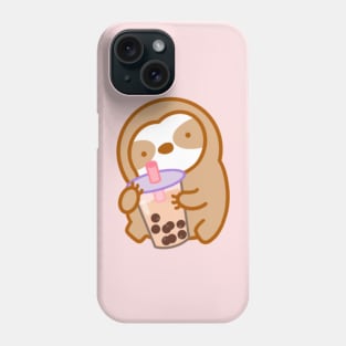Cute Boba Milk Tea Sloth Phone Case