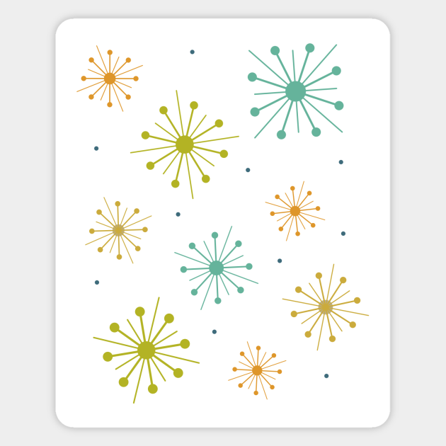 Retro Fireworks Starbursts Mid Century Atomic Starburst Magnet Teepublic