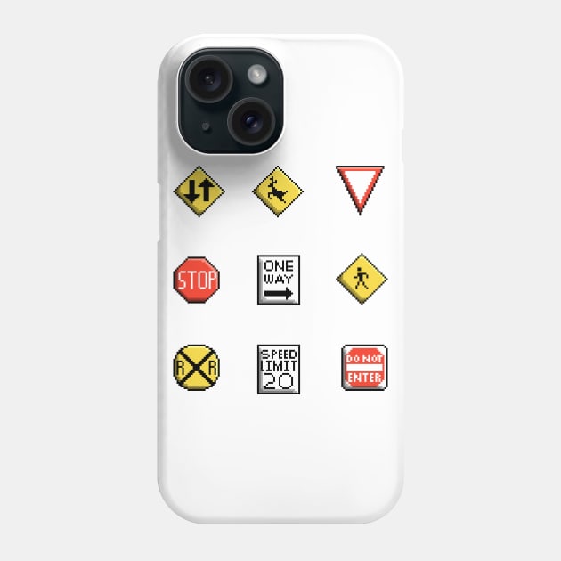 Pixel Street Signs Phone Case by Zeeph