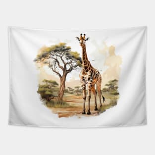 Watercolor Giraffe Tapestry