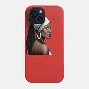 Brown Skin White Head Wrap Beauty Phone Case