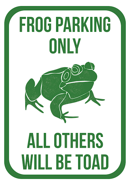 Frog Parking Only Kids T-Shirt by Alissa Carin