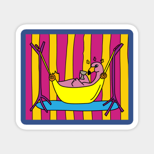 Time Out Drink Flamingo Rest Pink Bird Magnet