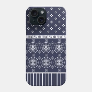 Japanese  Classic Design Patchwork  Blue Phone Case