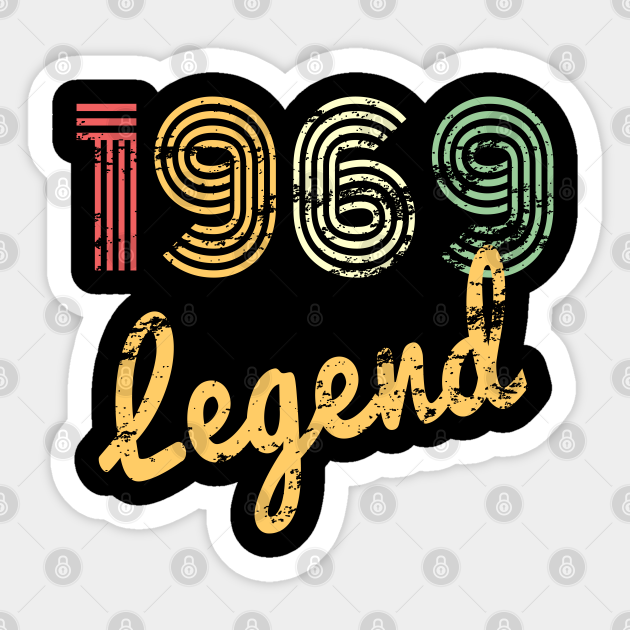 50th Year Alt Geburtstags Geschenkideen Frauen 1969 Legende 1980s Sticker Teepublic Uk