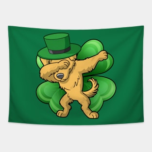 Dabbing Golden Retriever Dog Irish St Patricks Day Tapestry