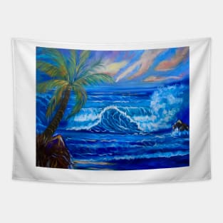 Tropical Hawaiian Sunset Tapestry