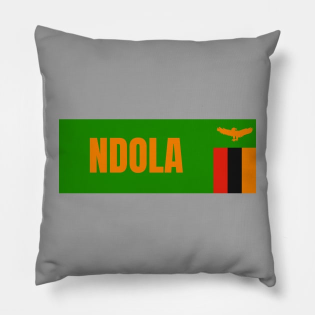 Ndola City in Zambia Flag Pillow by aybe7elf