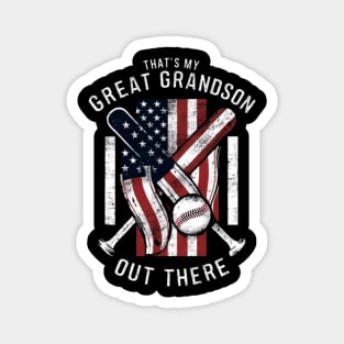 That's My Great Grandson Out There Grandma Baseball and Softball Women Gifts Magnet