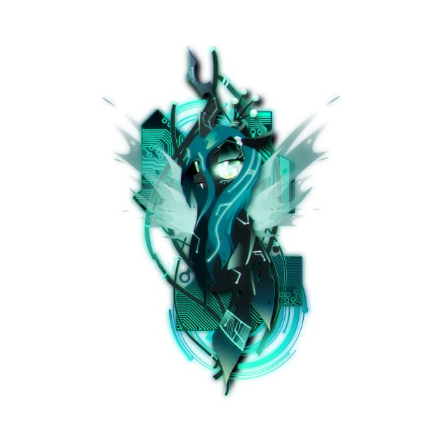 Dark Synthwave/Cyberpunk Queen Chrysalis by Ilona's Store