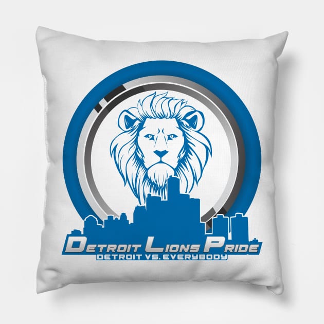 Detroit Lions Pride & Detroit Pistons Hustle Pillow by Detroit Lions Pride and Detroit Pistons Hustle