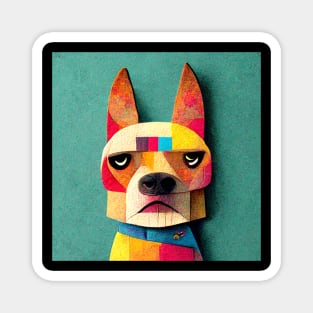 Friendly multi-colored dog to brighten your day. Magnet