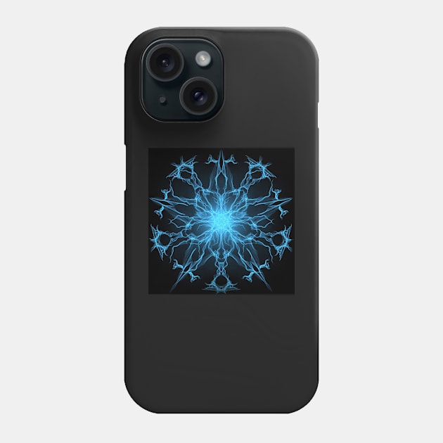 Abstract ice blue flame flower Phone Case by CreaKat