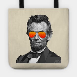 Low Poly Abe Lincoln with Sunglasses Tote