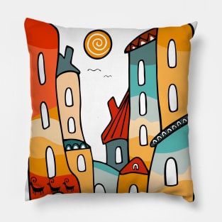 Summer landscape Pillow