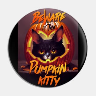 Beware Of The Pumpkin Kitty Pin