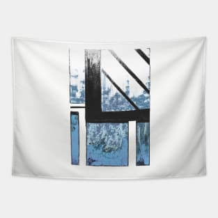 Blue Cityscape winter whiteout Tapestry