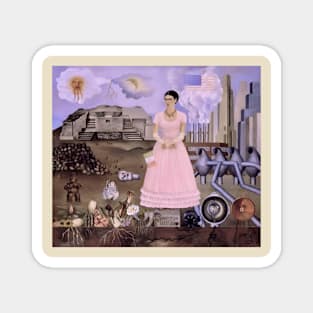 Self Portrait Along the Border Line Between Mexico and the United States by Frida Kahlo Magnet