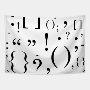 Punctuation Pattern (Black) Tapestry