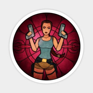 Stained Glass Tomb Raider Magnet