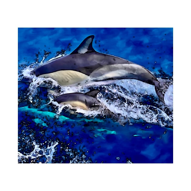 Dolphin mama and her baby by Dillyzip1202