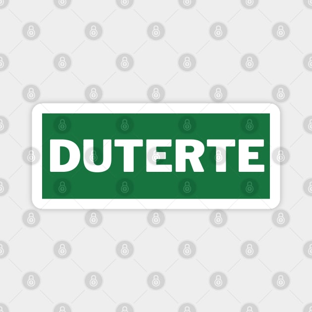 Green Duterte Surname Magnet by aybe7elf