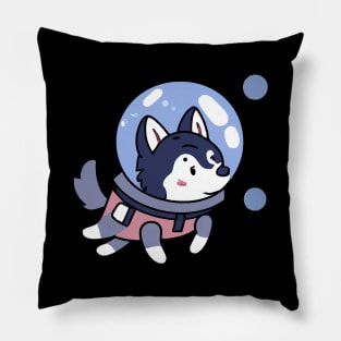 Husky in Space Puppy Dog Lover Retro Pillow