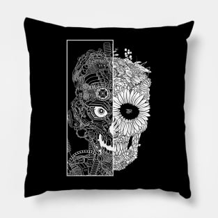 Mechanic floral skull Pillow